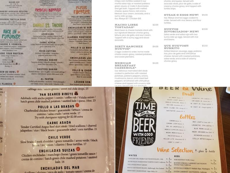 Si! Señor Modern Mex Menu