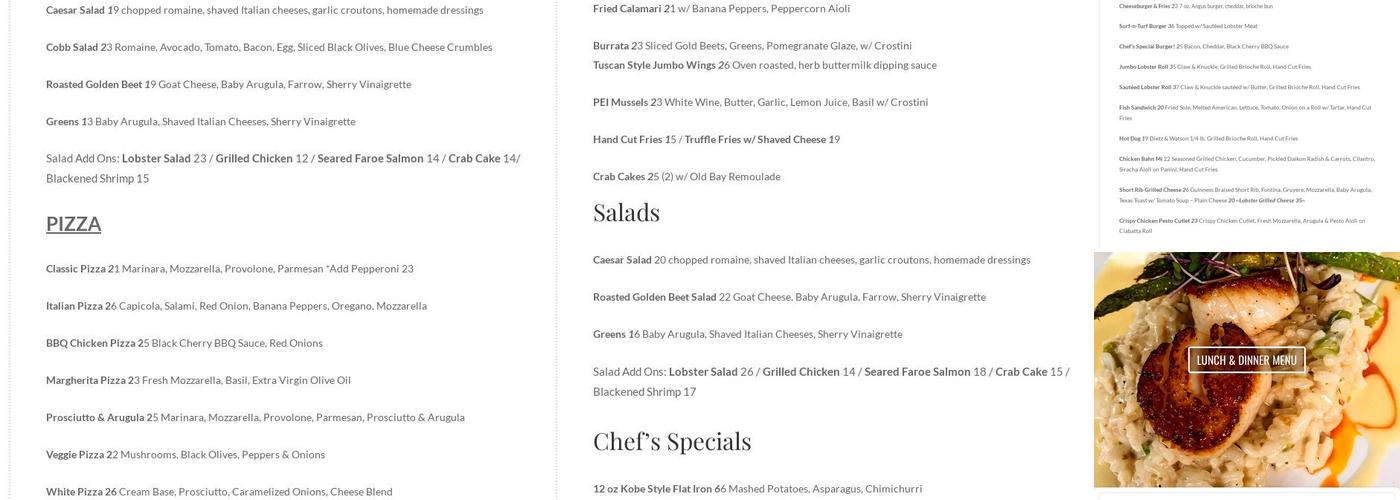 Rockfish Menu