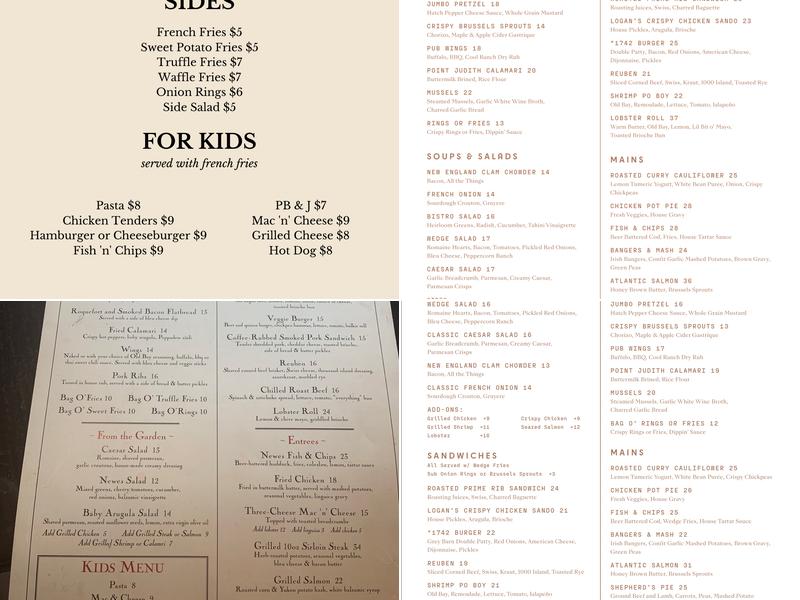 The Newes From America Menu