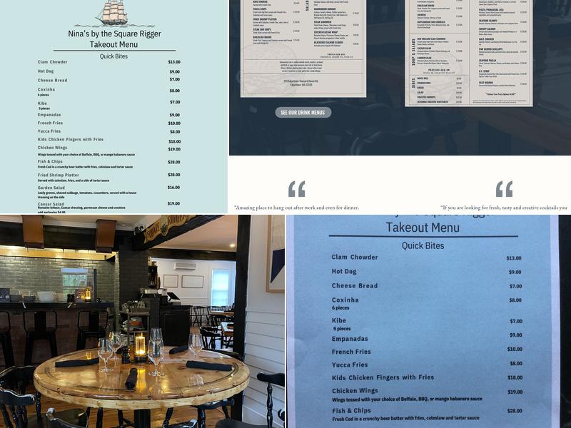 Square Rigger Restaurant Menu