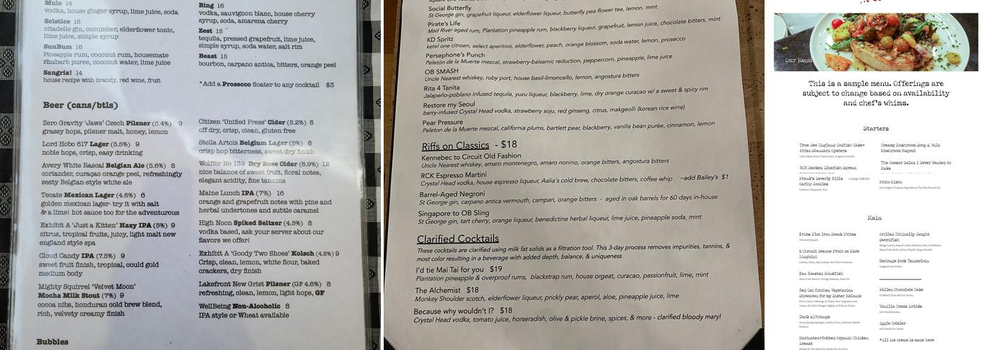 The Red Cat Kitchen Menu