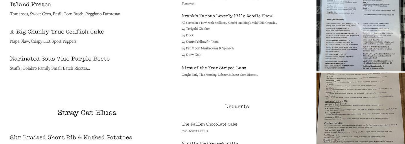The Red Cat Kitchen Menu