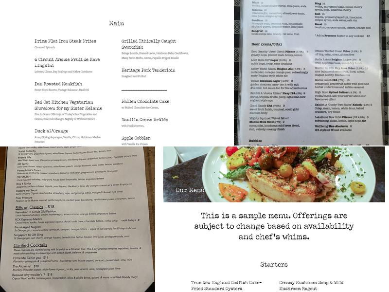 The Red Cat Kitchen Menu