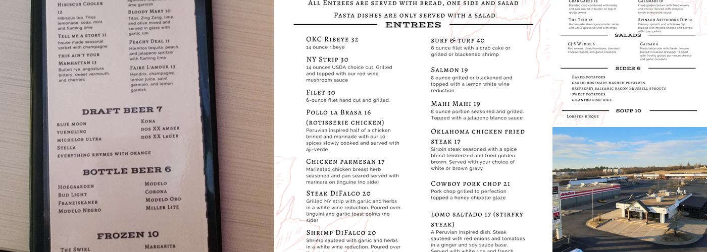 CJ's Kitchen Menu
