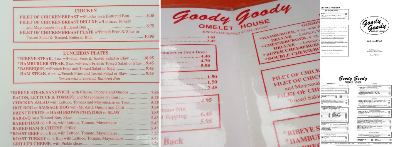 Goody Goody Omelet House Menu