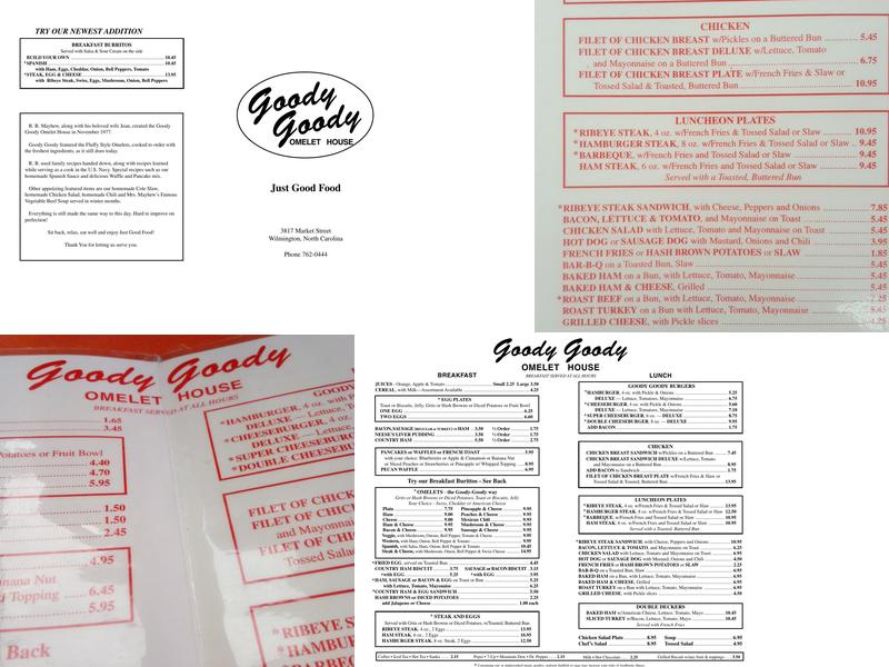 Goody Goody Omelet House Menu