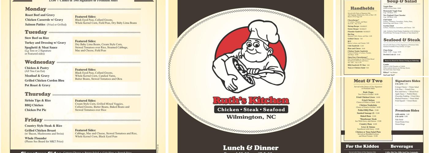 Ruth's Kitchen Menu