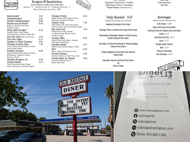 Old Bridge Diner Menu