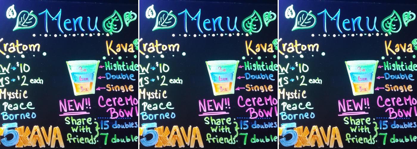 Kat 5 Kava Menu