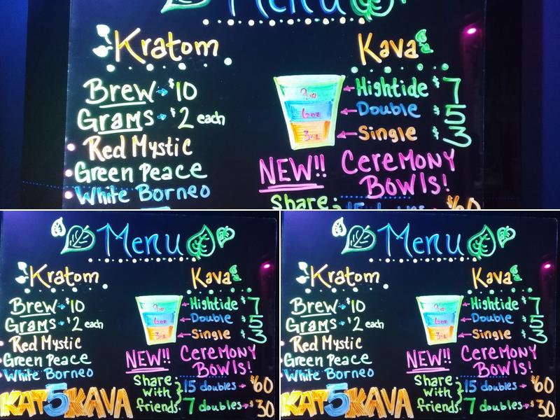 Kat 5 Kava Menu