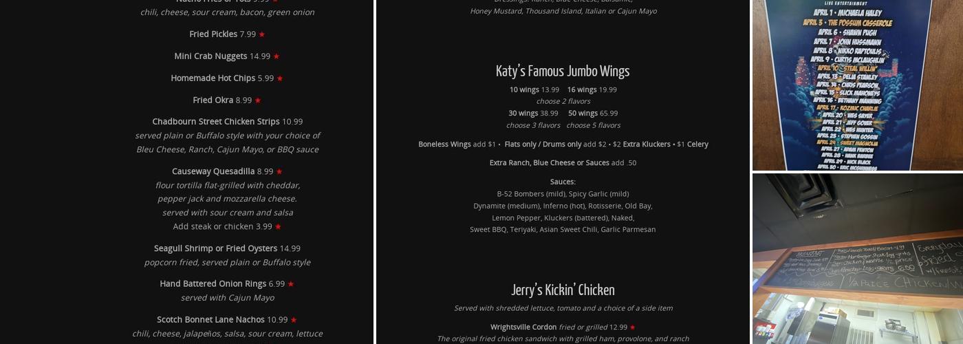 Katy's Grill and Bar Menu