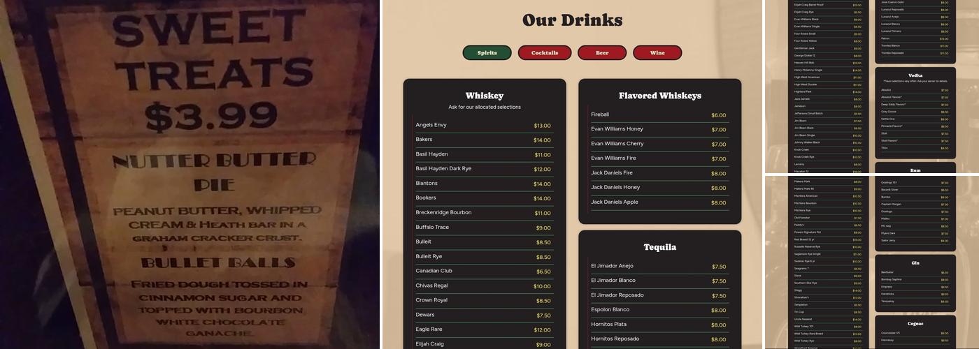 Whiskey Trail at The Creek Menu