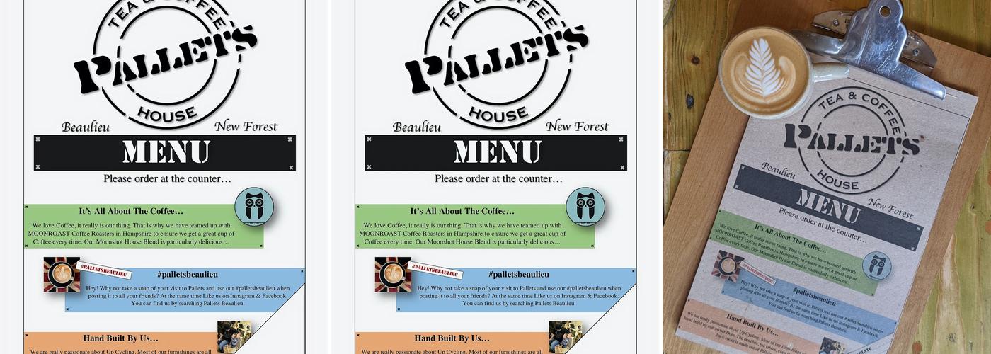 Pallets Tea and Coffee House Menu