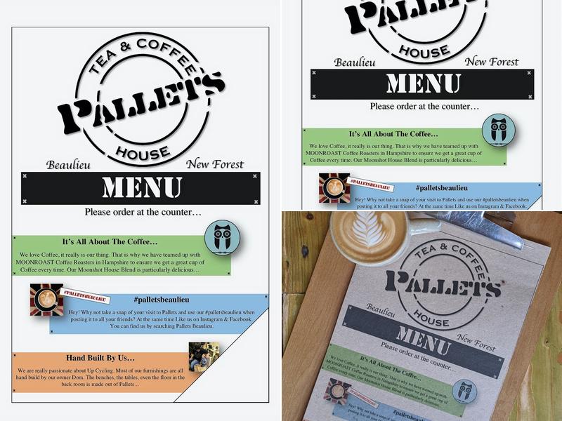 Pallets Tea and Coffee House Menu