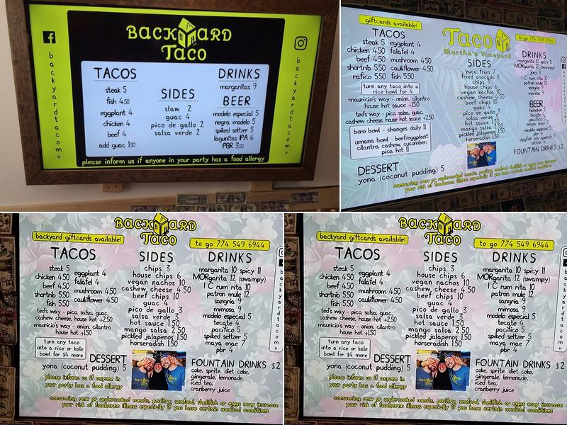Backyard Taco Menu