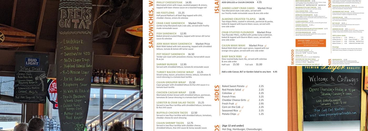 Castaways Raw Bar & Grill Menu