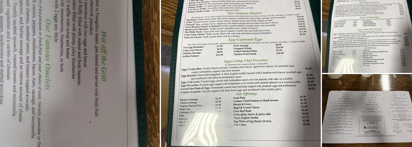 Joey's Cafe Menu