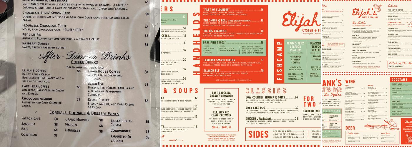 Elijah's Menu