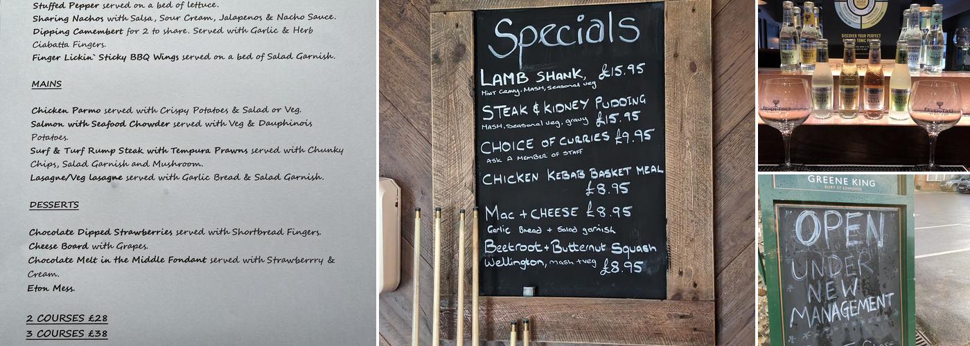 The Rose & Crown Menu