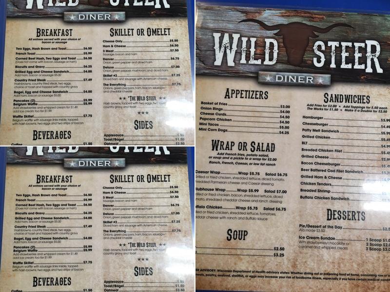 Wild Steer Diner Menu