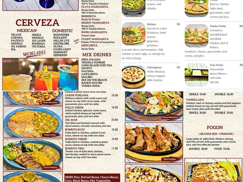 Los Arcos Mexican Restaurant Bryant Square Menu