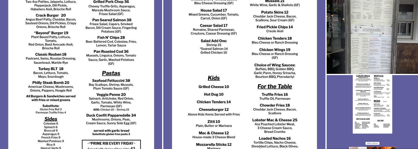 The Wharf Menu