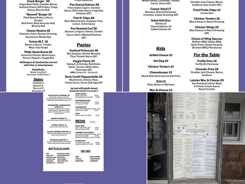 The Wharf Menu
