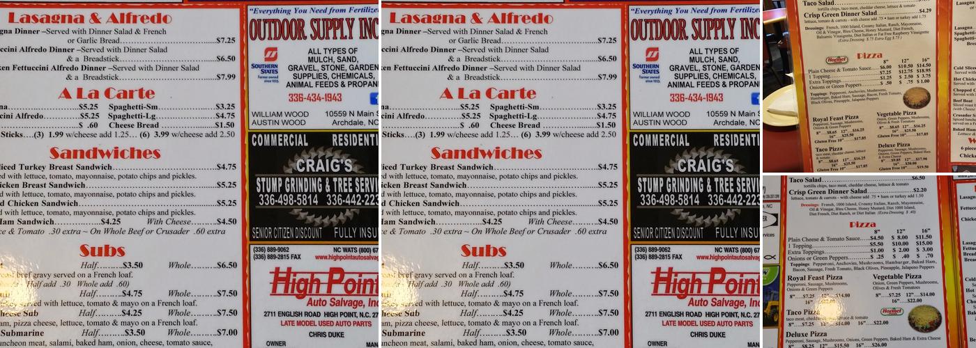 Sir Pizza Menu