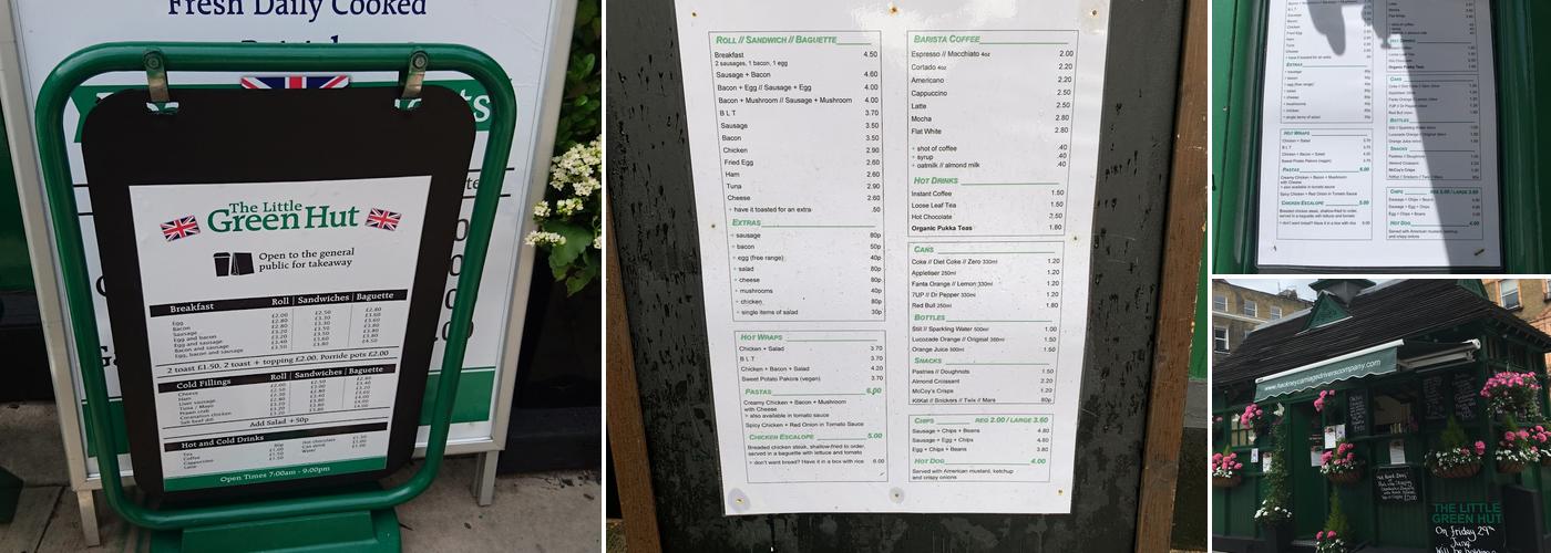 Russell Square Cabmen's Shelter Menu