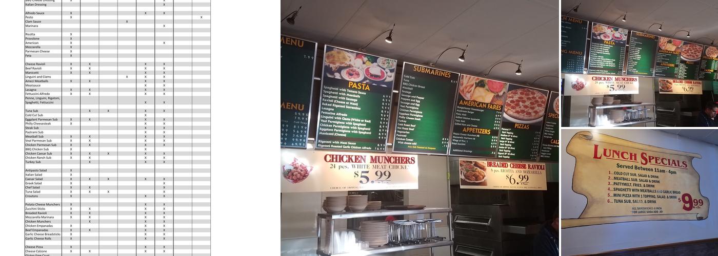 Ameci Pizza & Pasta Menu