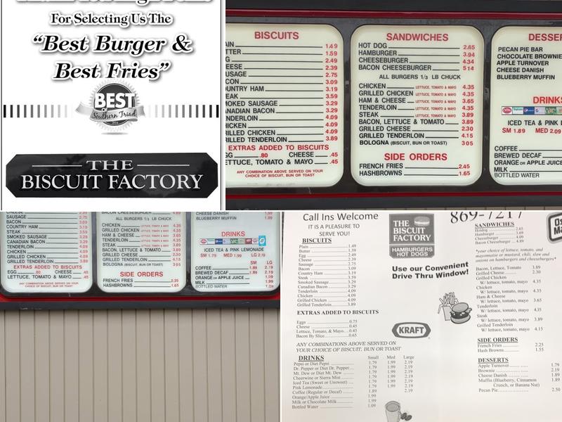 The Biscuit Factory, Inc Menu