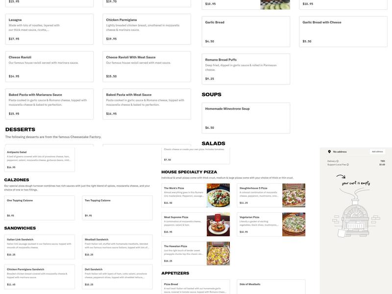 Numero Uno Pizza | Santa Clarita Menu