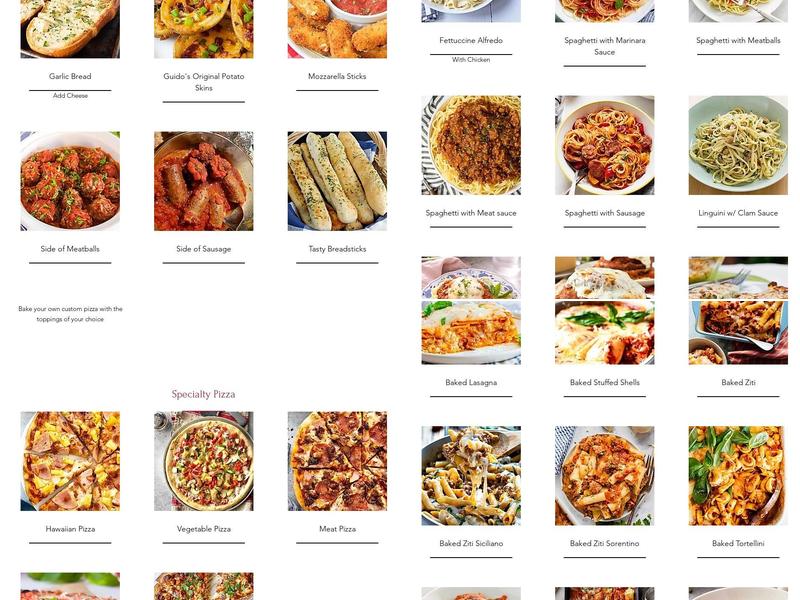 Guido's Pizza & Pasta Saugus Menu