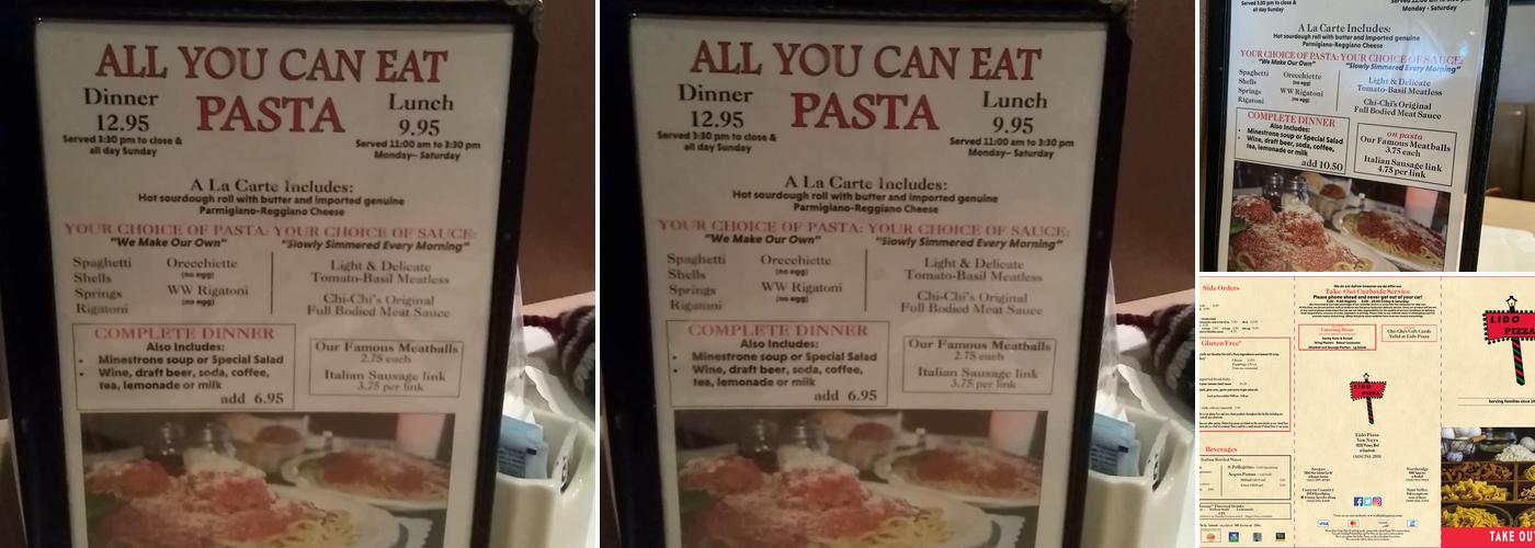 Chi-Chi's Pizza Menu