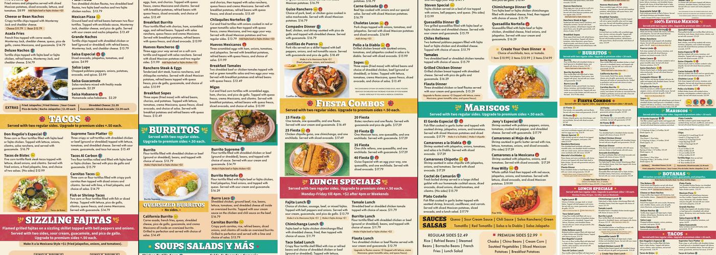 Chelino's Mexican Restaurant (Yukon, OK) Menu