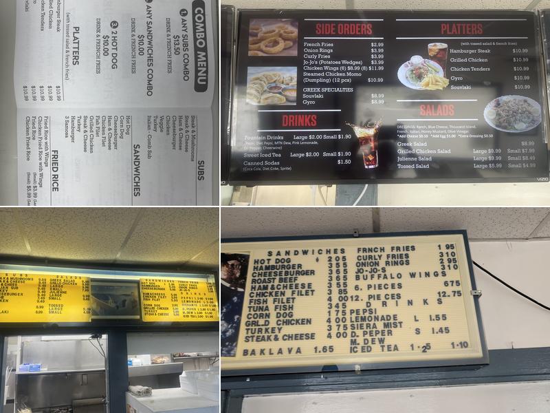 Five Points Sub's Menu