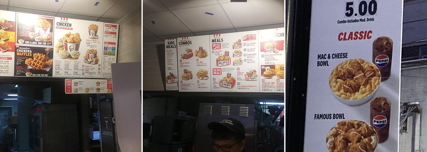 KFC Menu