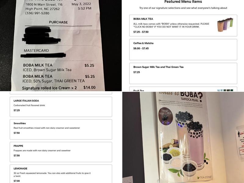 Tea Time Lounge Menu