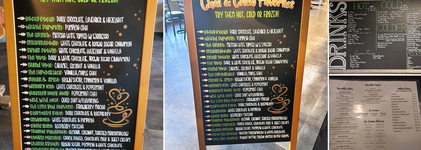 The Chat & Chew Cafe Menu