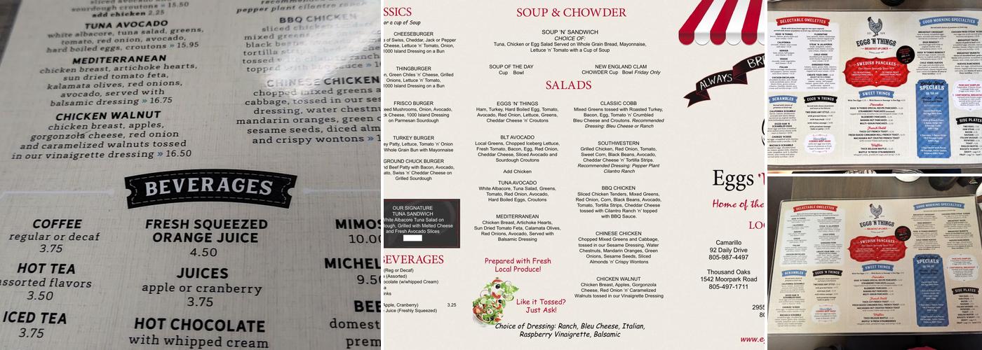 Eggs 'n' Things Valencia Menu