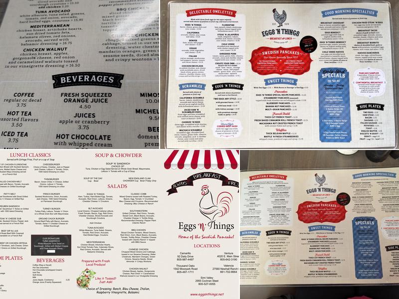 Eggs 'n' Things Valencia Menu