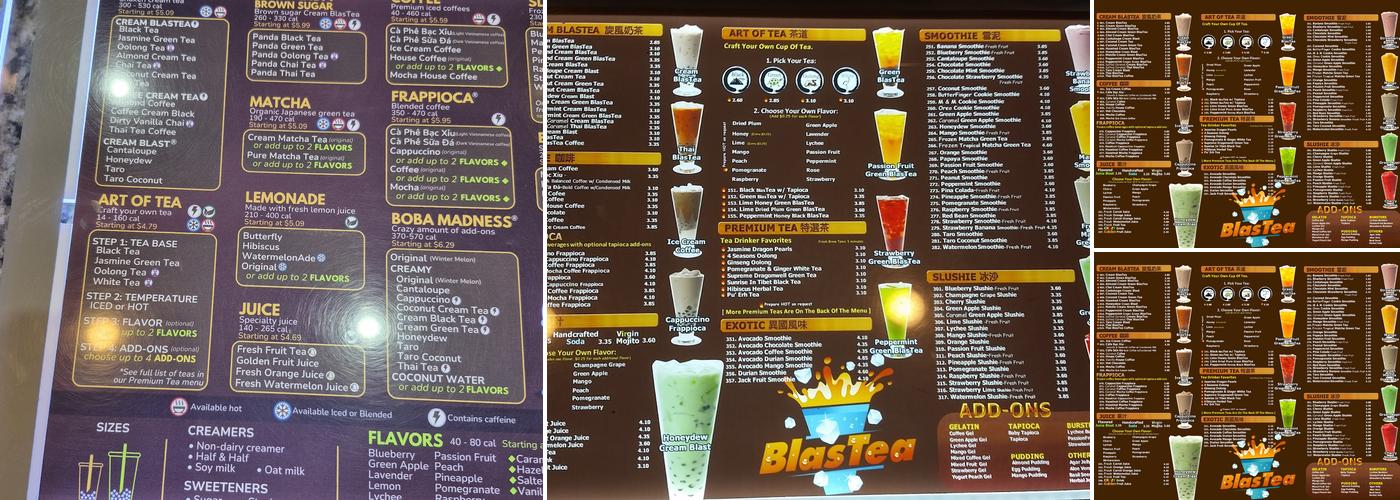 Teapioca Lounge Menu