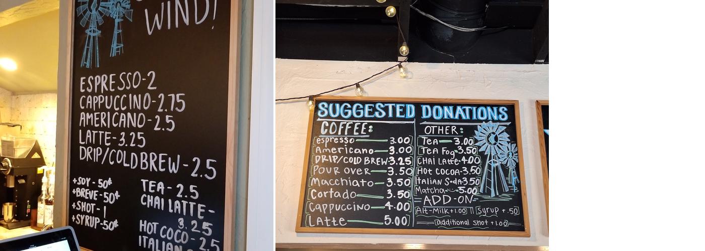 Second Wind Coffeehouse Menu