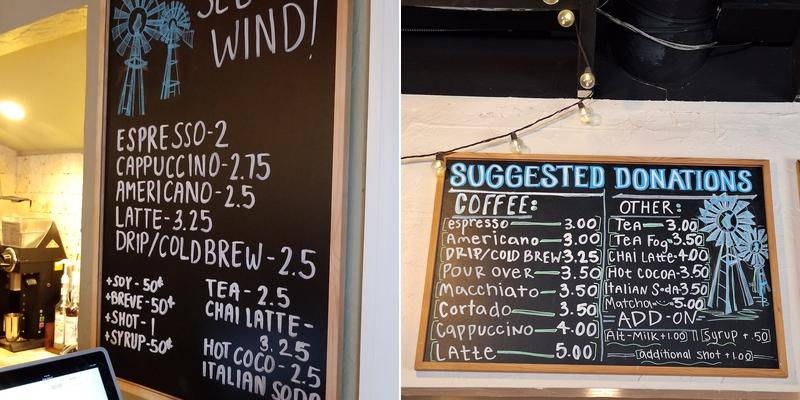 Second Wind Coffeehouse Menu