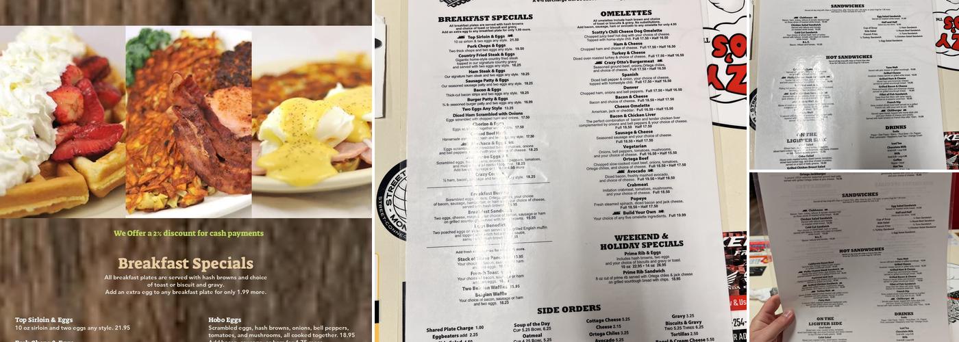 Crazy Otto's Diner Menu