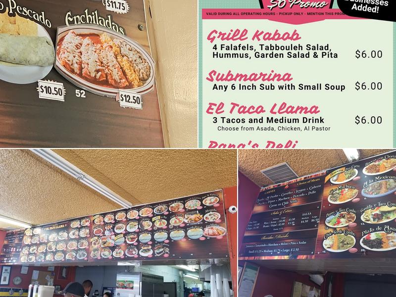 El Taco Llama Menu