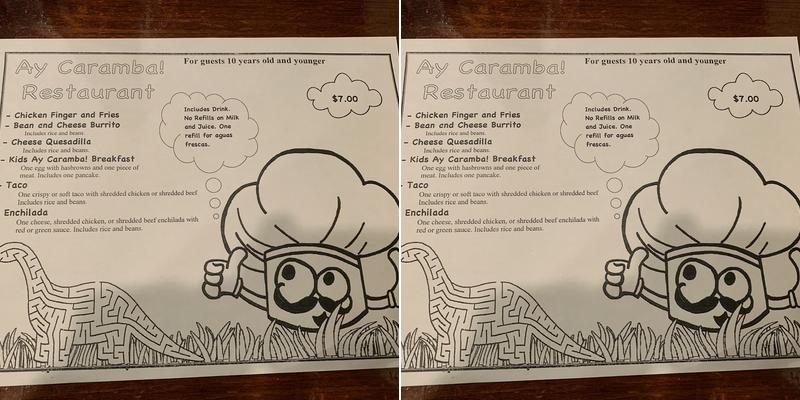 Ay Caramba! Menu