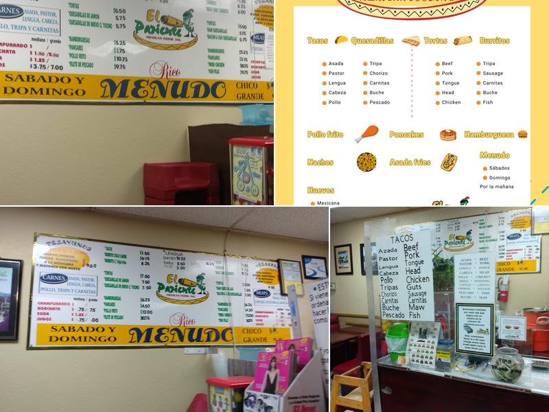 El Pariente Mexican Food Menu