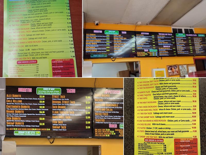 Villanueva Mexican Grill Menu