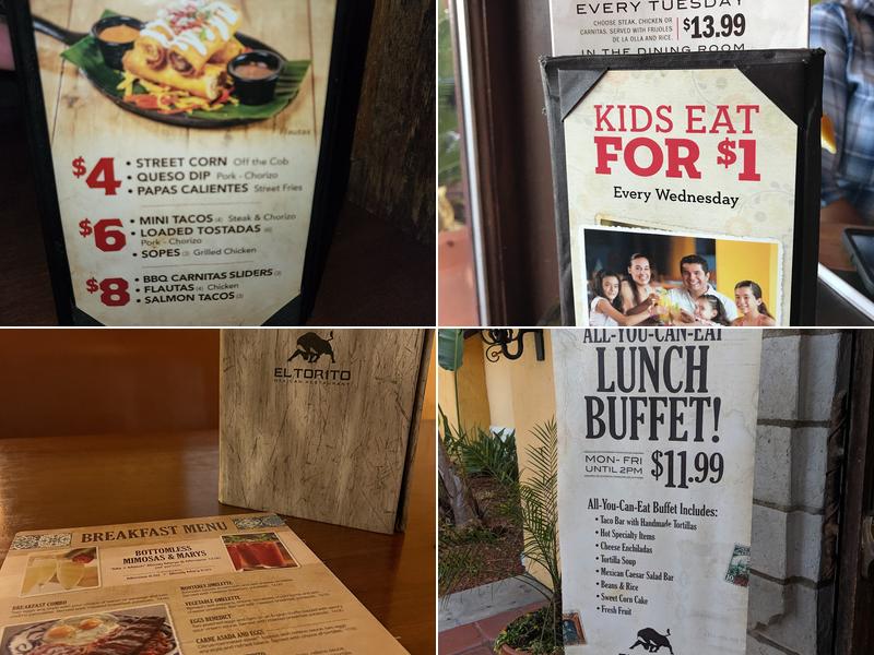 El Torito Menu